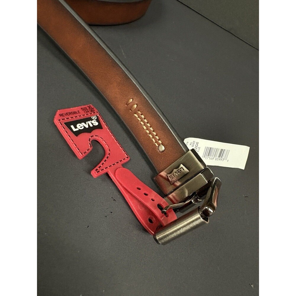 LEVIS Leather Belt Men's XL 34/36 Genuine Leather Brown NWT‎ Style 12LV02G6